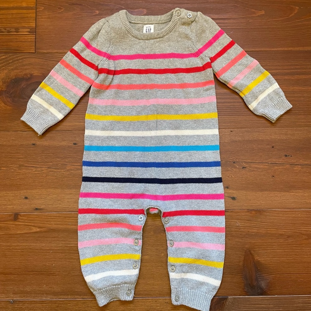 Baby gap rainbow striped warm one-piece